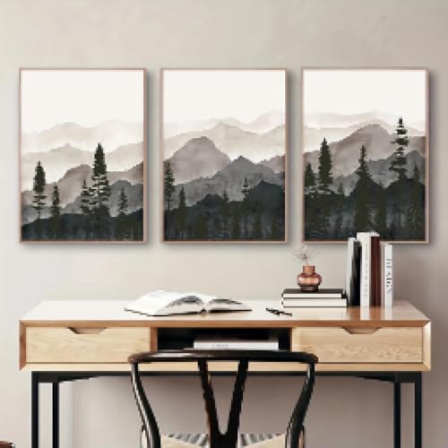 Impression sur toile paysage de forêt abstrait, déco maison 40x60 - 2