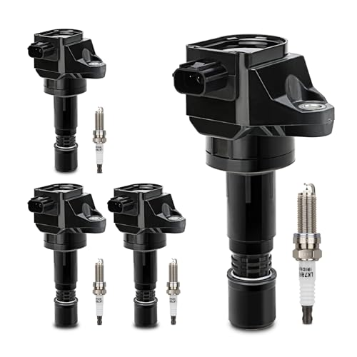 Image of UF672 Ignition Coil & 97390 Double Iridium Spark Plug OE# 30520R1AA01 C1823 | Fits for 2012 2013 2014 2015 Honda Civic 1.8L L4, 2016 Honda HR-V 1.8L L4, 2013-2015 Acura ILX 2.0L L4