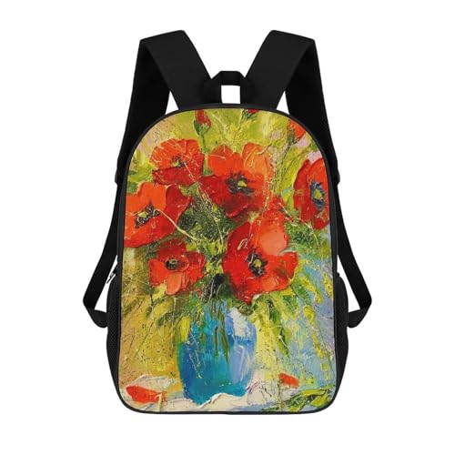 Sac à dos voyage bouquet de coquelicots idéal pour les sorties scolaires