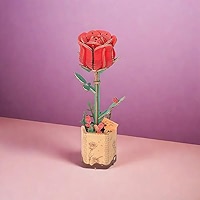 rose♡ Amazon.com: ROBOTIME 3D Puzzle Wooden Flower Red Rose DIY