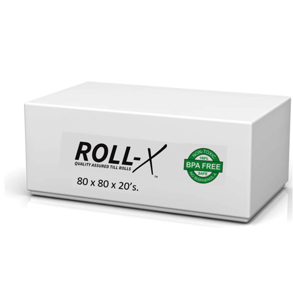 80 x 80 mm Thermal Till Rolls (100 Rolls) Chip & Pin PDQ Credit Card - Roll-X Branded