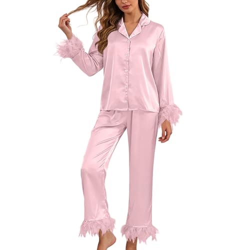 Haut long pantalon vêtement nuit ensemble 2 pièces femme fluide