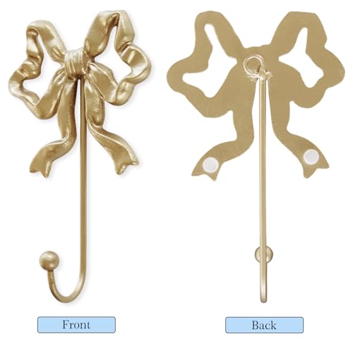 Image of Single Bow Hook,Gold Cast Iron Hook,Size(S):4.1x6.5 inches