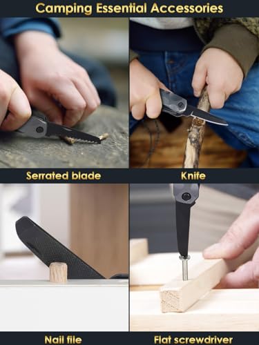 Multitool Camping Accessories Stocking Stuffers for Men Dad Gifts, 13 In 1 Survival Multi Tools Hammer Christmas Cool Gadgets for Adults Him Boyfriend Husband Grandpa Women Birthday Valentines Fathers