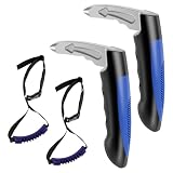 HGQiviut 2 Pack Car Assist Handle for Elderly, 3-in-1 Door Latch Handle with Straps, Multifunction Vehicle Support Handle, Portable Auto Cane Grab Handles for Seniors and Handicapped (Blue)