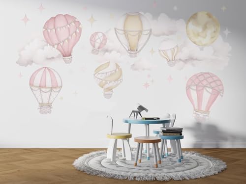 Vinilos Decorativos con Globos Aerostáticos Rosados 36"x36" miniatura 1