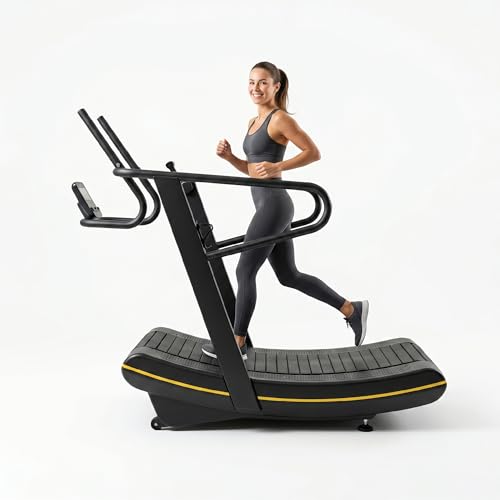 Curved Manual Treadmill - 8-Level Resistance Adjustment & LCD Display, Non-Electric Fitness Equipment for Home/Gym, Cardio & Anaerobic Training