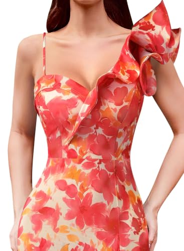 Image of VFSHOW Womens Ruffle One Shoulder Formal Prom Gala Maxi Dress Evening Gown