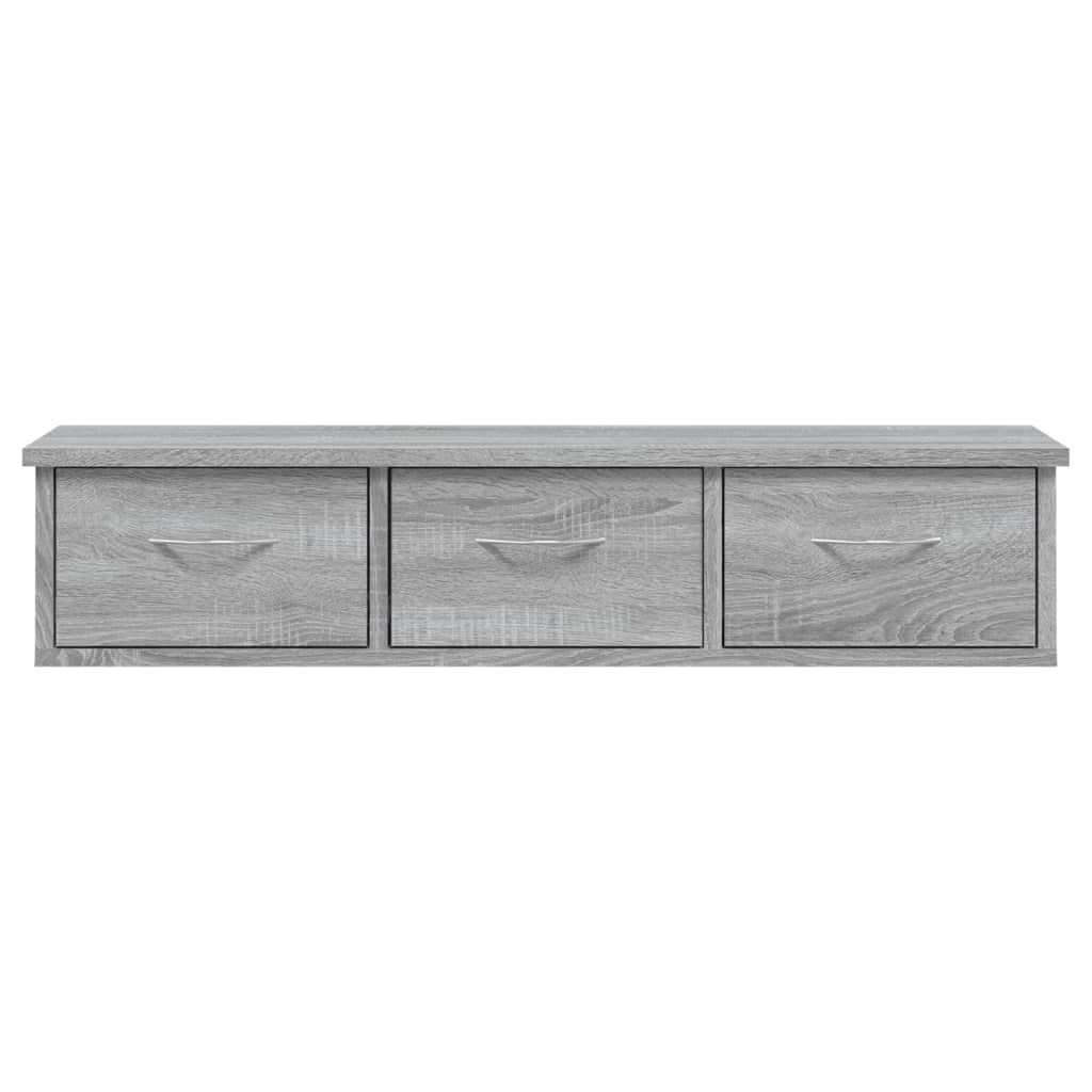 vidaXL Armario de Pared Flotante Colgante Almacenaje Salón Sala de Estar Hogar Muebles Decoración Madera Contrachapada Gris Sonoma 88x26x18,5 cm