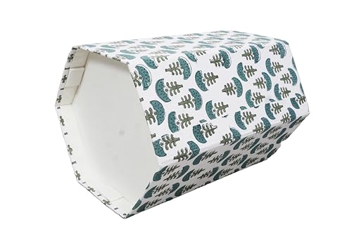 Image of Generic 3.3 Gallon Cotton Hand Block Printed Paper Waste Basket |Small Decorative Trash Can for Housewarming Gifts in Living Room, Bedroom, Bathroom | Eco-Friendly, Plastic-Free (1, GREEN WHITE)