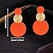 Handmade Long Round Alloy Dangle Drop Earrings - Statement 60s 70s 80s Vintage Gold Disk Round Disc Earrings - Boho Lightweight Summer Beach Jewelry Earring for Women (Orange Gold)