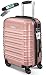 KESSER® Handgepäck Reisekoffer 55L Hartschalen-Koffer Inkl. Kofferwaage + Gepäckanhänger | Trolley Gepäck Rollkoffer Zahlenschloss 4 Rollen ABS-Hartschale Teleskopgriff, 55x40x25cm, Himbeerrosa