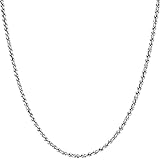 LIFETIME JEWELRY 1mm Rope Chain Necklace 24k Real Gold Plated for Women and Men (White Gold, 18)