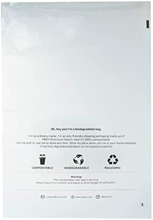 100% Compostable & Biodegradable Clear Poly Bags – Kipulu™ Eco Friendly Solution to Reduce Waste (15 x 20 – 100 unit)