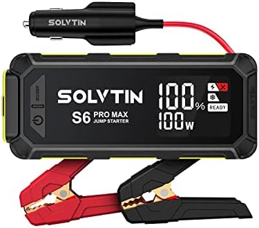 SOLVTIN S6 Pro Max Battery Jump Starter 3000A, Portable Jump Box for Up to 10L Gas and 8L Diesel Engine with LED Display, 12V Car Battery Booster Pack with 100W Two Way Fast Charging