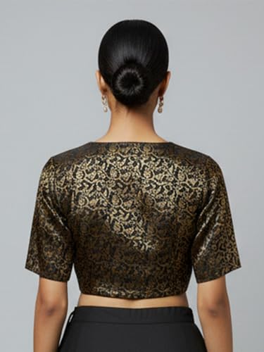 Image of Thevasa Women's Everyday Divine Depth V Neck Half Sleeves Blouse