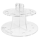 Oval Makeup Brush Holder, ESARORA 10 Hole Transparent Oval Makeup Brush Holder Drying Rack Clear Acrylic Cosmetic Shelf