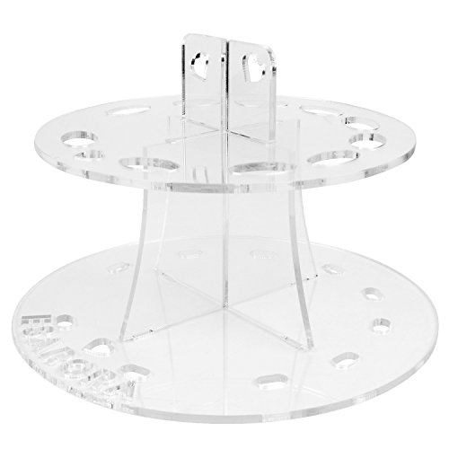 Oval Makeup Brush Holder, ESARORA 10 Hole Transparent Oval Makeup Brush Holder Drying Rack Clear Acrylic Cosmetic Shelf