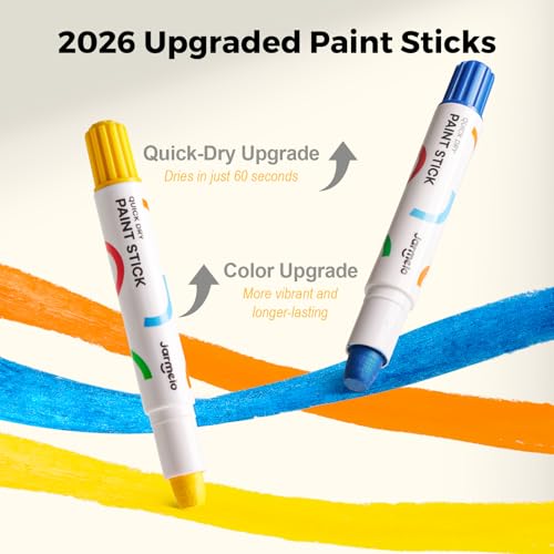 Tempera Paint Sticks, 12 Colors Jumbo Paint Sticks for Kids, Washable, Quick Drying, Non-Toxic, Toddler Art Supplies for Paper Stone Wood Canvas, Easter Gifts for Kids - Image 2