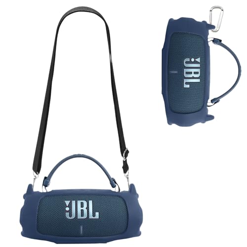 For JBL CHARGE 6 �u���[�g�D�[�X�T�E���h �P�[�X �V���R�� �ی�{�b�N�X �����ی� �V���R���P�[�X ���s�L�����[�P�[�X �V�����_�[�X�g���b�v�ƃ��^���t�b�N�t��(�u���[)