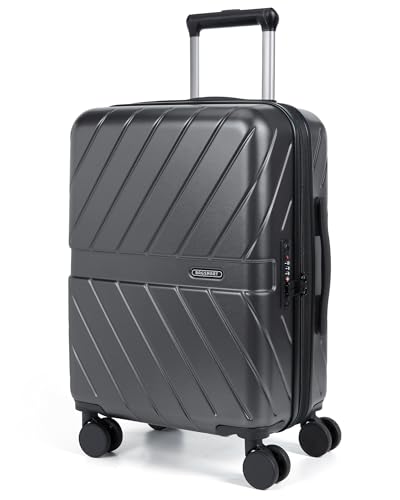 Image of BAGSMART Carry on Luggage 22x14x9 Airline Approved with TSA Lock, 100% Polycarbonate Hardside Suitcase with Spinner Wheels, Gray
