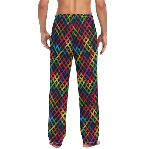 Colorful Stripes Men’s Pajama Bottoms Comfortable Relax Fit Lounge Pants2