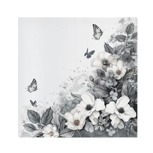 Servilletas de Tela Negras con Flores 6 pcs 50x50 cm miniatura 1