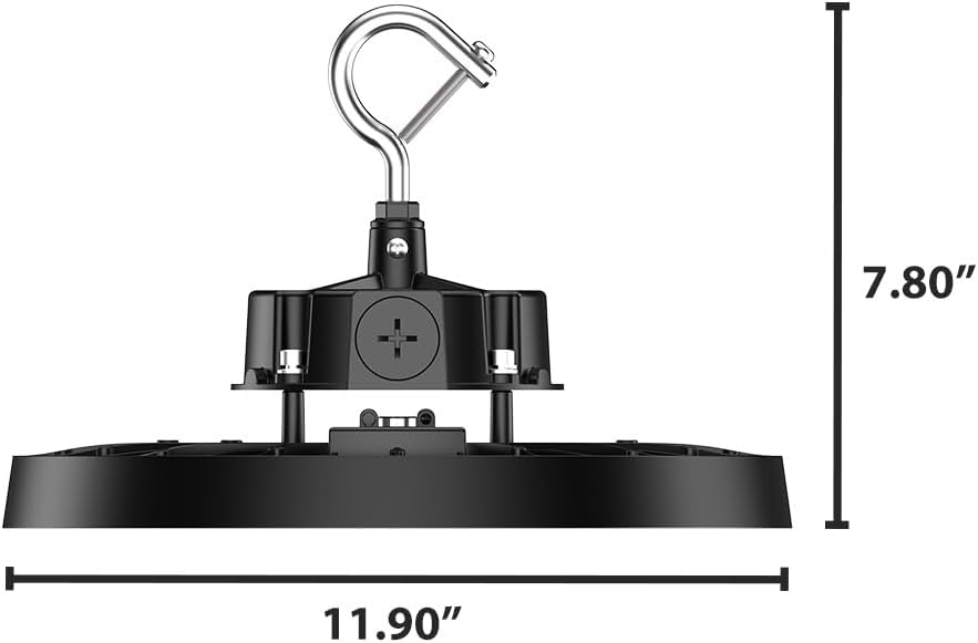 WareLight Aries G5 UFO LED High Bay Light, 150W Wattage Selectable, 22,500 Lumen Max, CCT Selectable, 3-in-1 Optic,120-277V, Black Finish