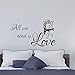 Dolce romantico arredamento camera da letto abbiamo solo bisogno di amore angelo adesivo da parete in PVC testiera 73 cm x 43 cm