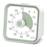 InfPokid Visueller Timer Kinder mit Pausenfunktion, 60 Minuten Countdown Timer für Kinder Schreibtischstudie, Bürotisch und Meetings, Kochen in der Küche, Leises Zeitmanagement für ADHS (Weiß)
