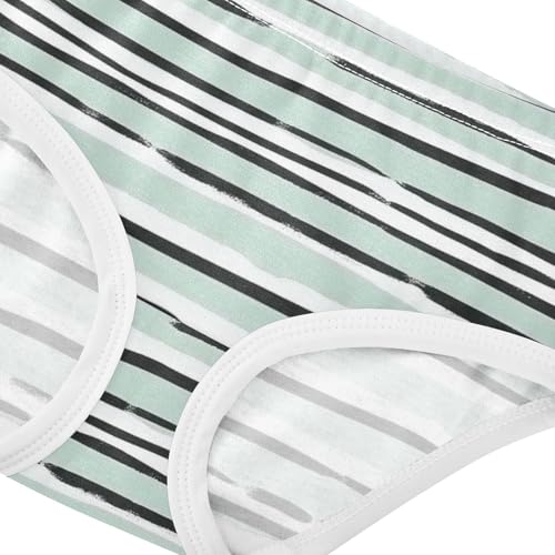 Girls' Underwear for Daily Wear Organic Underwear for Toddler Girls Mint Green Striped in Sizes 2T,3T, 4T, 5T, 6Y and 8Y4