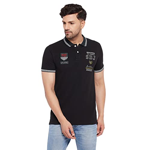 Image of Duke Stardust Men Polo Neck Half Sleeve Cotton T-Shirt (LF5855 Black XXL)
