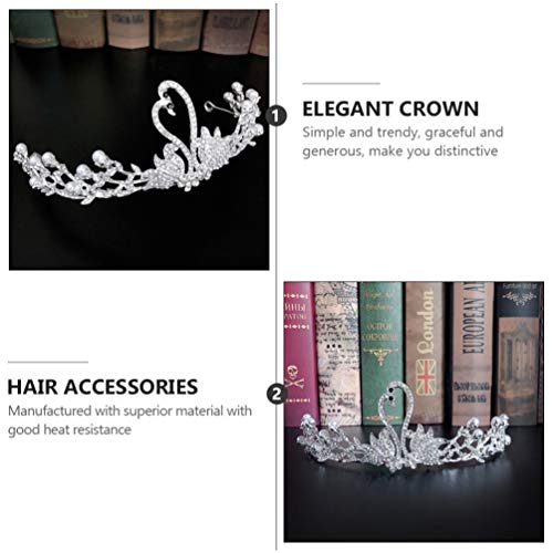 Beaupretty Kid Crystal Tiara Strass Cigno Fiore