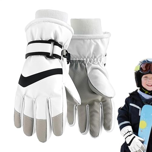 Guantes de nieve para niños, transpirables, impermeables, aislados, equipo deportivo ajustable, accesorios de invierno, guantes antideslizantes y cálidos para clima frío