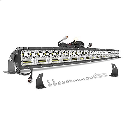 54 Inch Curved LED Light Bar, OFFROADTOWN 702W Off Road Light Bar Dual Row LED Work Light Spot Flood Combo LED Driving Light Bar with Wiring Harness Fog Light for Pickup Trucks Ford SUV