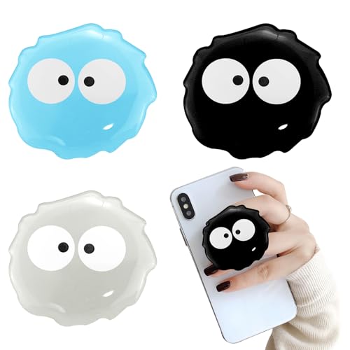 3PCS Cute Cartoon Silicone Mobile Phone Grip Stand,Cute 2D Briquettes Holder,Collapsible Expandable Cell Phone Accessory For Smartphone Tablet Cell Phone Accessory