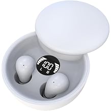 Mini Invisible Headphones Bluetooth 5.4 True Wireless Hidden in-Ear Earphones Sport Audio Earbud,Comfortable Mini Earbuds for Sleep Friendly Side Sleeping Earphones, for Work White