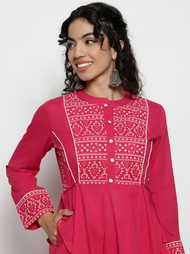 Image of Vbuyz Women'S Cotton Floral Print Straight Stitched Kurta Pant With Dupatta