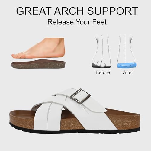 Image of Centrino Mens Cushion Sliders /Slippers|Berkin-Style Slip-On Sandals | Open Toe Design | Soft PU Footbed | Lightweight & Comfortable | Arch Support | On-Grip Sole | Casual Outdoor Wear (6868)