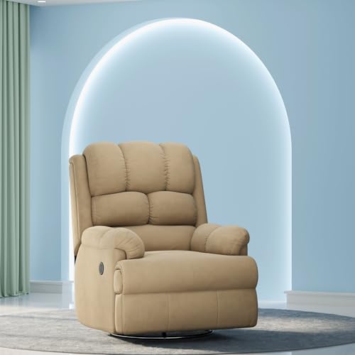 Image of The Sleep Company Luxe Motorised Recliner Sofa | Patented SmartGRID Technology | German Engineered Mechanism | 1 Seater - Superior Seat Comfort | Premium Upholstery | Beige | Free Installation