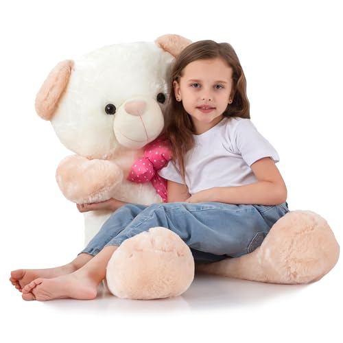 XIONGBT Big Teddy Bear 4 Feet Jumbo Stuffed Animals,Giant Stuffed Teddy Bear Plush Toy,Fluffy Hug Plushies Brown for Birthday,Christmas,Valentine's Day 47 Inch