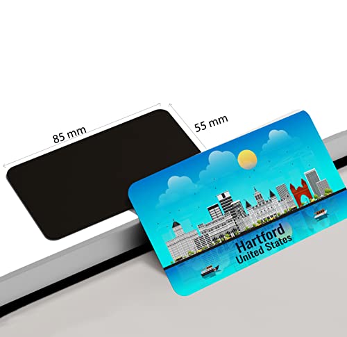 Image of dhcrafts Rectangular Rubber Fridge Magnet /Magnetic Card Blue United States Hartford Design Pack of 1 (8.6cm x 5.4cm)