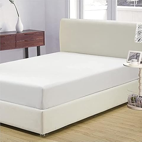 Extra Deep 12"/30cm Fitted Sheet | T200 100% Egyptian Cotton Bedding Sheet | Luxury Hotel Quality Non-Iron Fitted Bed Sheet - Single Double King Super King Pillow Case Pair (White, Double) Cover