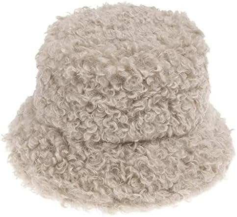 MOUMI Women Autumn Winter Warm Bucket Hat Ear Protector Lamb Velvet Female Girls Fisherman Cap Plush with Earmuffs Thick (Color : B, Size : 53-58cm)