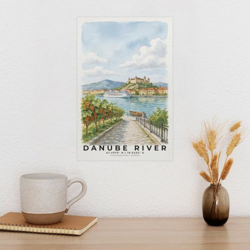 Poster mural Danube 60x90 cm impression paysage vintage