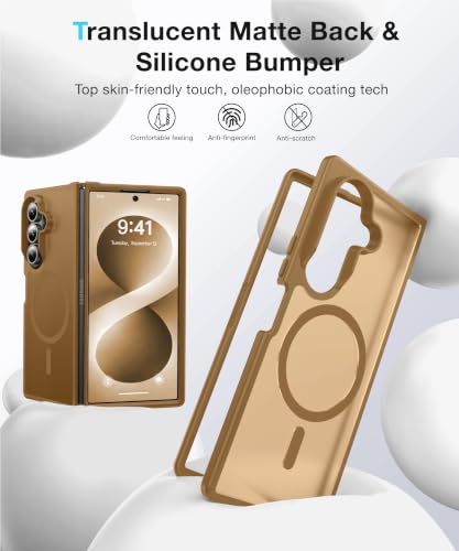 Image of NO.1 Magnetic for Samsung Galaxy Z Fold 8 Ultra Case with MagSafe | [Military Grade Drop Tested][Translucent Matte][Anti-Fingerprint] Soft Silicone Bumper for Samsung Fold 8 Ultra Case,Coffee