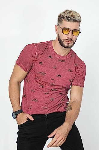 Image of fanideaz Mens Cotton Half Sleeve Striped Round Neck T Shirt