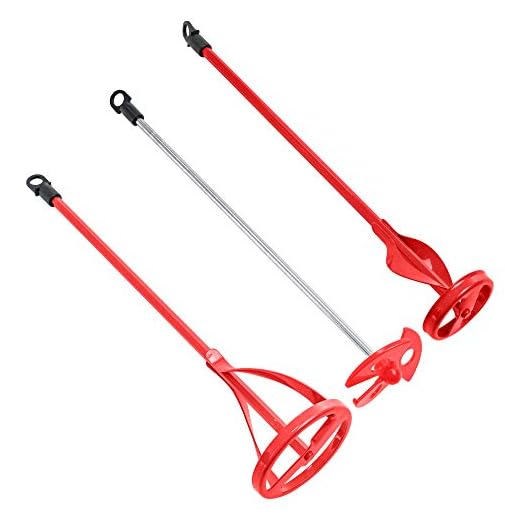 TCP Global Set of 3 Paint, Epoxy Resin, Mud and Cement Mixer Blades - Power Drill Stirring Tools - 14" Ribbon Mixing Paddles with 5/16" Hex Head Shafts, 1 Mini Mixer - Mix Gallon, Quarts - Concrete