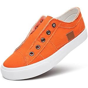 Women’s Slip on Shoes Non Slip Fashion Canvas Sneakers Low Top Casual Shoes