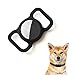 Hund und günstig Kaufen-Kuaguozhe Silikon Schutz Hülle Kompatibel mit Apple Airtag GPS Finder Hundehalsband, Pet Loop Holder für Apple Air_Tags, Slide On Sleeve Schwarz